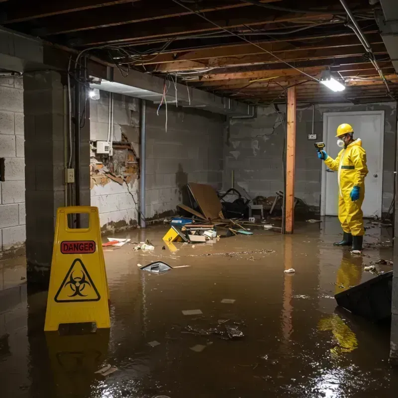 Flooded Basement Electrical Hazard in Mexico Beach, FL Property